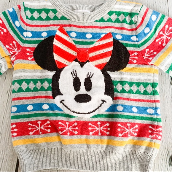Disney Baby Minnie Mouse Christmas Sweater - Picture 2 of 4